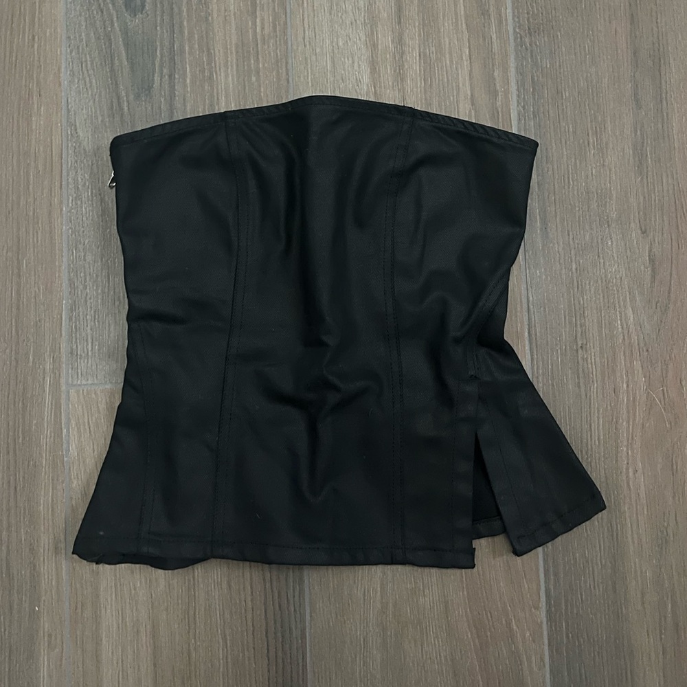 Black strapless Zara corset top